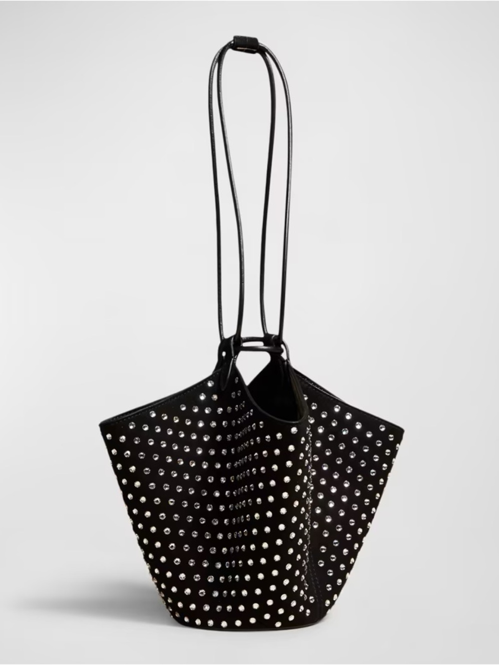 KHAITE Lotus Mini Crystal Suede Shoulder Bag